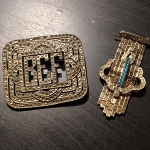 monogram brooch set